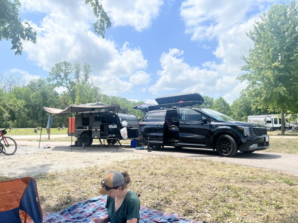 Camp at Lewis & Clark State Park, on Blue Lake