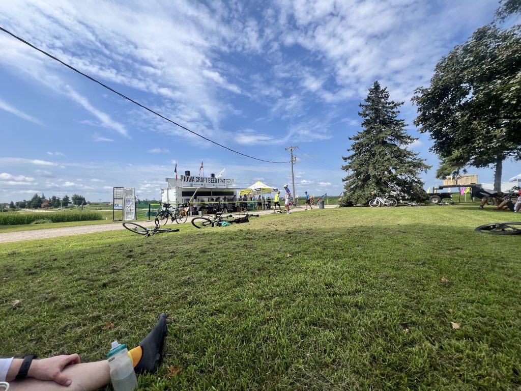 The Iowa Craft Beer tent, as seen from the grass. Root beer in hand.