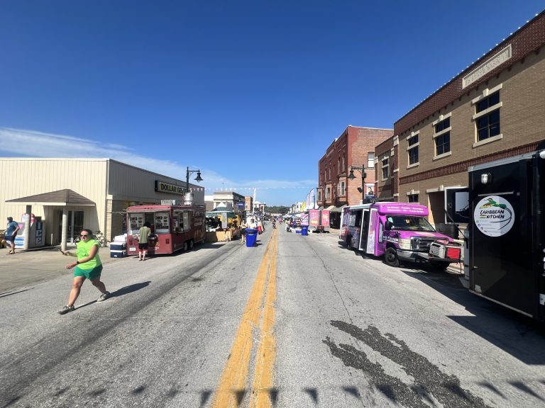 Downtown Guthrie Center at 9:30am. This is what a RAGBRAI town looks like when you beat everyone in.