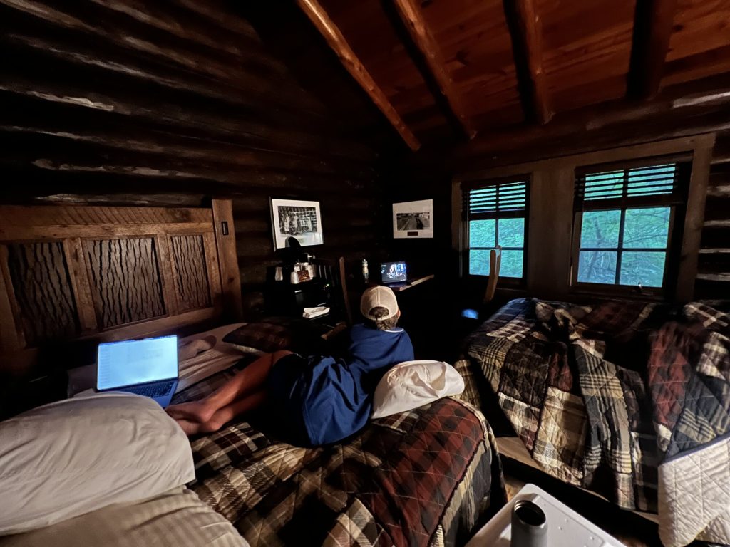 Movie night at the cabin: Field of Dreams, hours after standing on it.