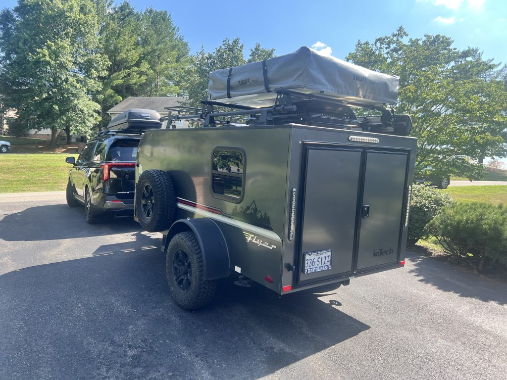 The Thule rooftop tent mounted on the InTech